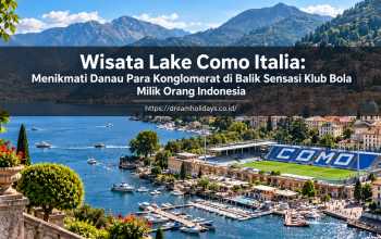 pemandangan panorama alam wisata lake como italia dari atas bukit brunate
