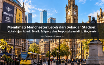 pemandangan kanal tua dan arsitektur bata merah di wisata kota manchester
